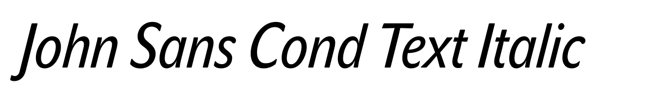 John Sans Cond Text Italic